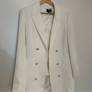 Bardot White Double-Breasted Blazer Dress